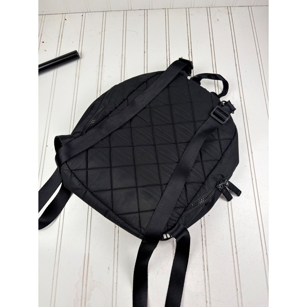 Adidas Originals Mini Black Nylon Quilted Trefoil Logo Backpack Bag - Picture 4 of 10